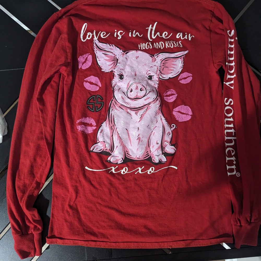 Simply Southern XS Pig Love Long Sleeve Top